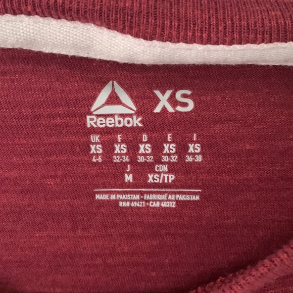 Reebok T Shirt Burgundy Red - Picture 3 of 4